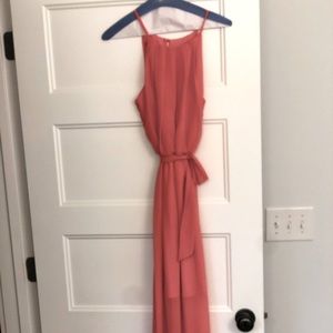 Coral pink maxi dress